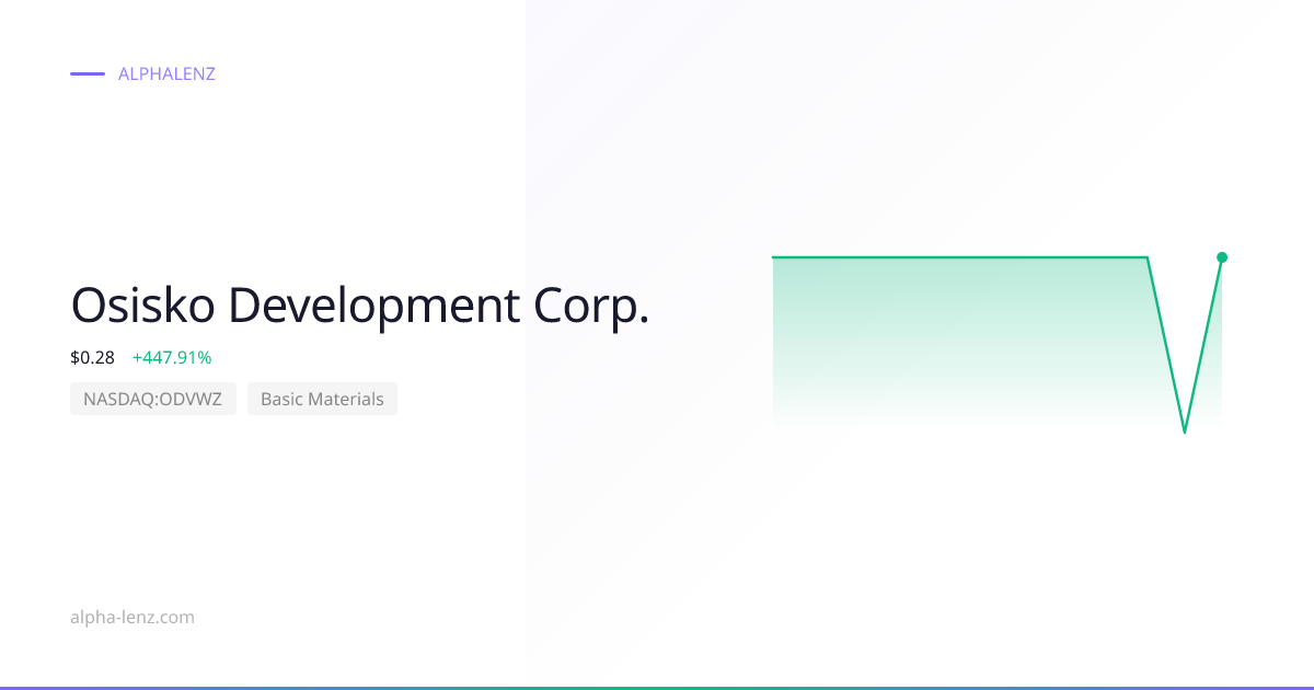 Osisko Development Corp. (ODVWZ) Stock Forecast 2026 $0.28 — Price ...