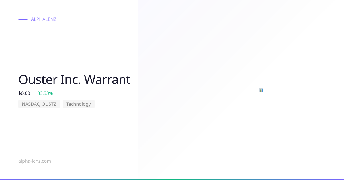 Ouster Inc. Warrant (Technology) Stock Forecast & Analysis $0.00 ...
