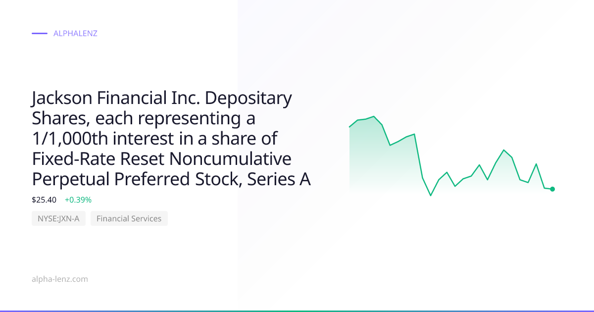 Jackson Financial Inc. Depositary Shares, each representing a 1/1,000th ...