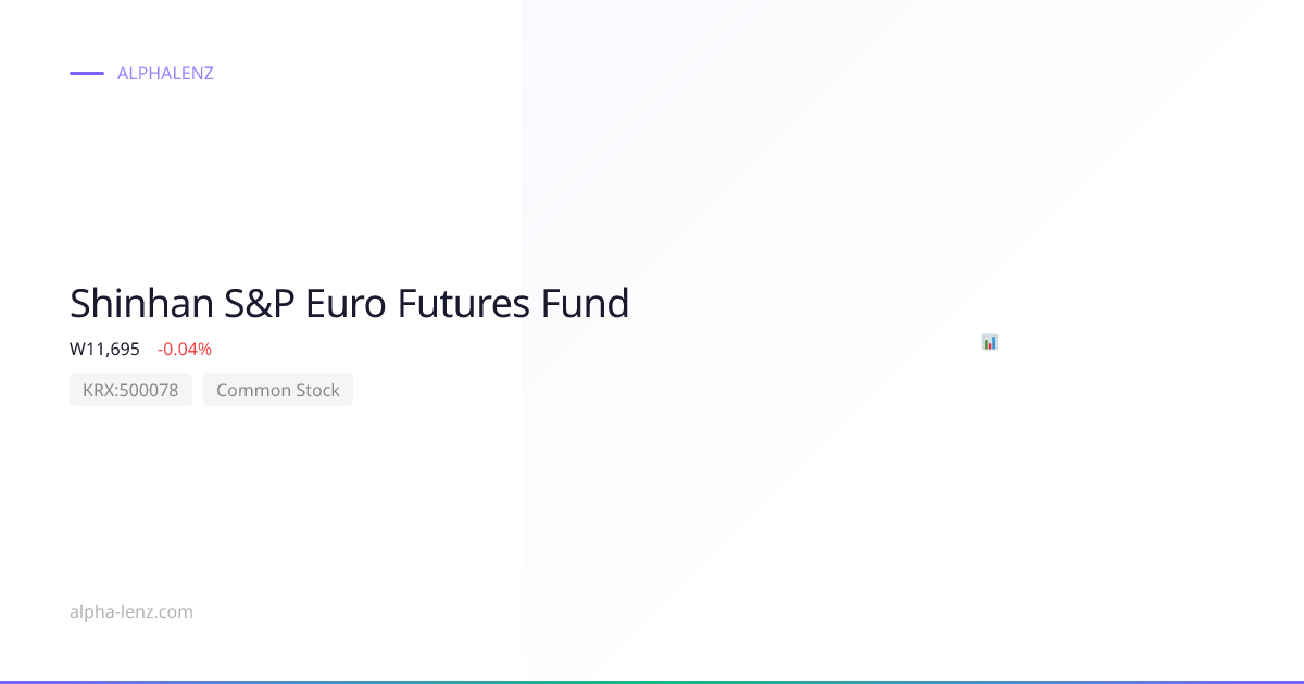 Shinhan S&P Euro Futures Fund (Common Stock) 주가 전망 & 기업 분석 ₩11,695 ...