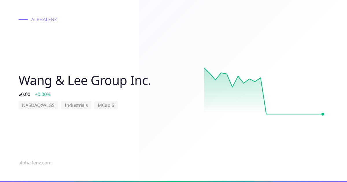 Wang & Lee Group Inc. (Industrials) 주가 전망 & 기업 분석 $0.01 | Alpha Lenz